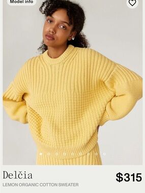 The Knotty Ones Delcia Lemon Organic Cotton Crewneck Sweater - Yellow
